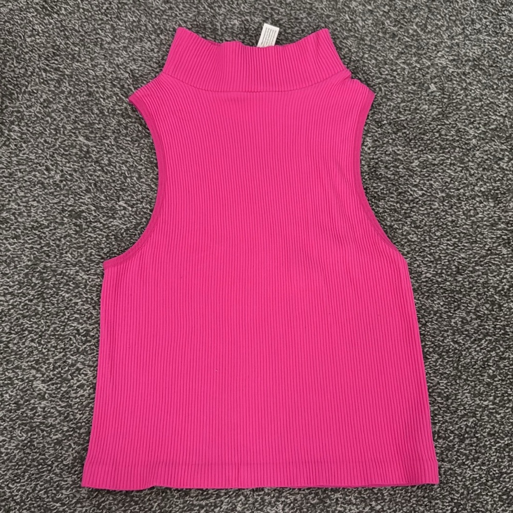 Dry Goods By Together Hot Pink Seamless Tank Top High Neck